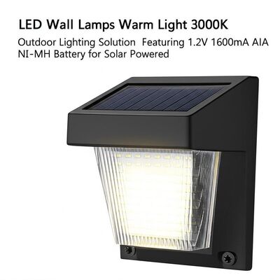 Goede prijs. LED-zonnewandlampen Warm licht 3000K Buitengelichtoplossing met 1,2V 1600mA AA NI-MH-accu voor zonne-energie online