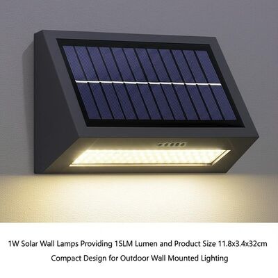 Goede prijs. 1W zonnewandlampen met 15LM lumen en productgrootte 11,8x3,4x32cm Compact ontwerp voor buitenwandverlichting online